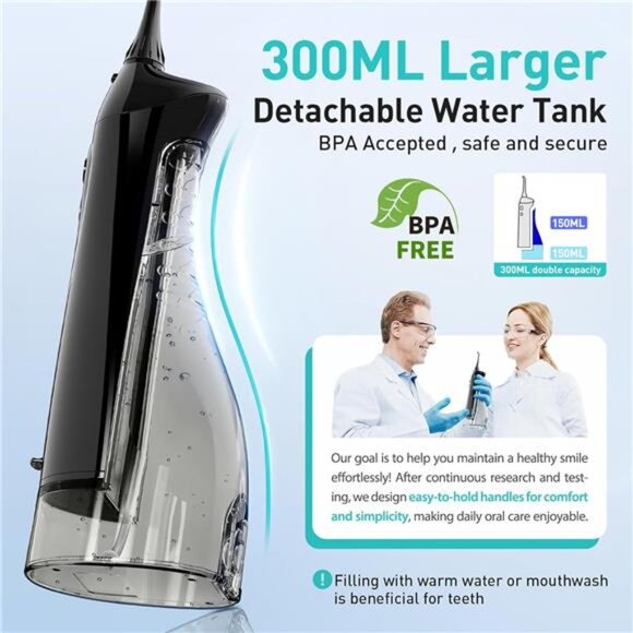 Water Dental Flosser Teeth Pick Portable Cordless Oral Irrigator 300ML‎ - Picture 3 of 6